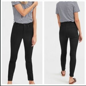 NWT Everlane High Rise Skinny Ankle Jeans Black Size 28 Minimalist